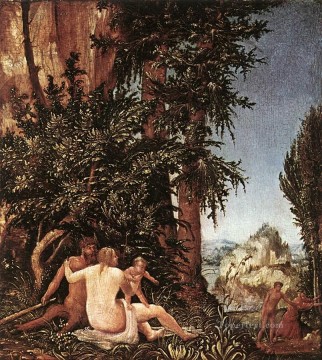デニス・ファン・アルスロート Painting - サテュロス一家のいる風景 フランドルのデニス・ファン・アルスロート